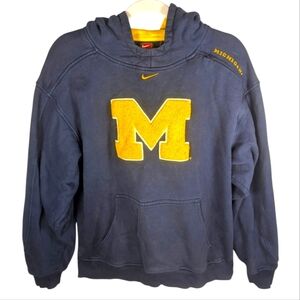 Vintage Nike x Michigan NCAA Football College Sports Hoodie Size Men's Small